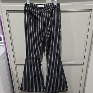 KanCan Black and White Striped Pants